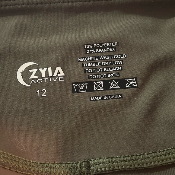 ZYIA Active Olive Green Leggings Side Logo Size 12 - Picture 8 of 8